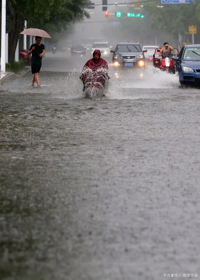深圳同志导航报道：山西一地暴雨后，众多市民上街捞鱼：有市民逮到七八斤的大鱼