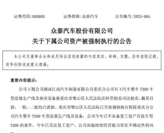 众泰汽车面临复工困境，持续亏损引发未来不确定性