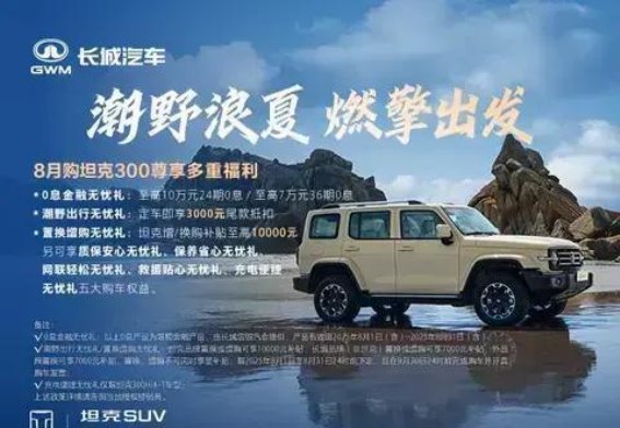 坦克300夏季尊享福利，购车无忧全方位保障