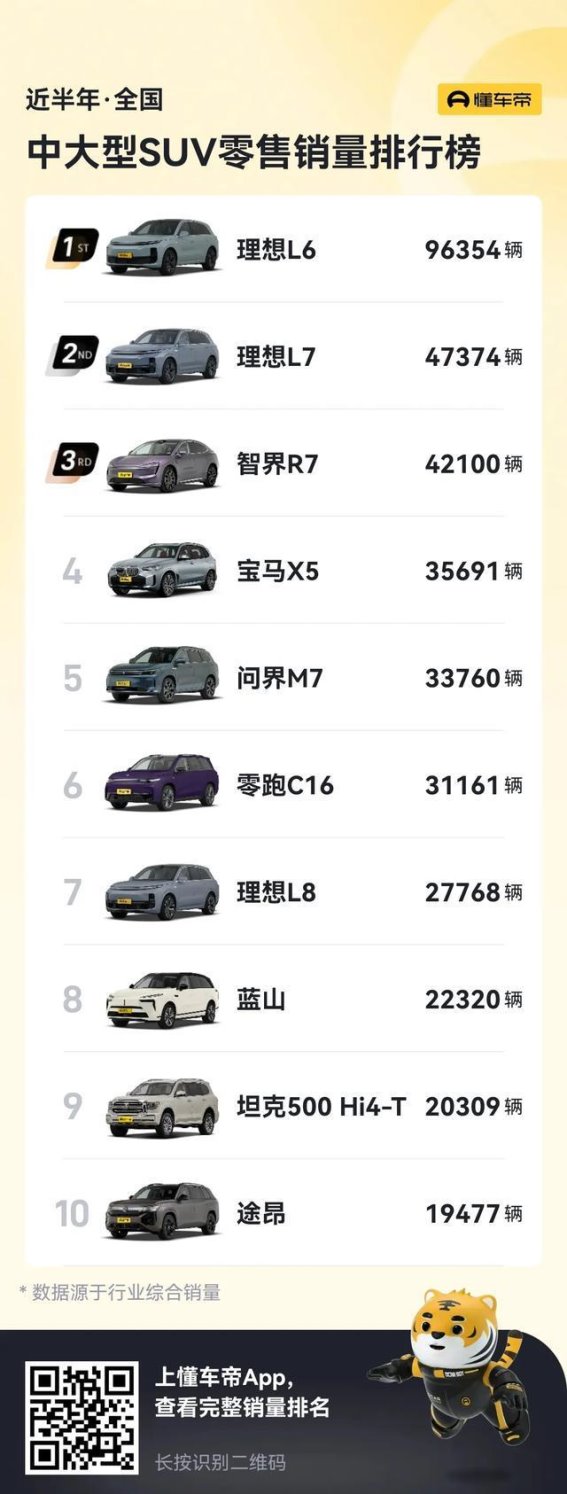 2025年上半年中大型SUV市场变化：新能源车型的崛起与传统燃油车的压力