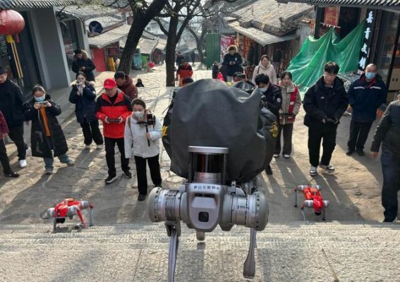 智能机器狗登泰山，环卫、游客服务全能担当